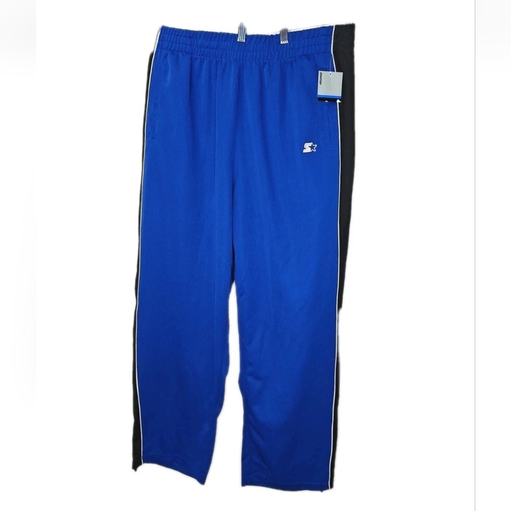 Starter Basket Warm Up Pants Men XL 40-42 Blue Ribbon Baggy Track Zippy Hem Nwt